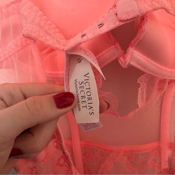 NWT Victoria Secret Pink Lace corset 36C coquette bling glam - Picture 7 of 8